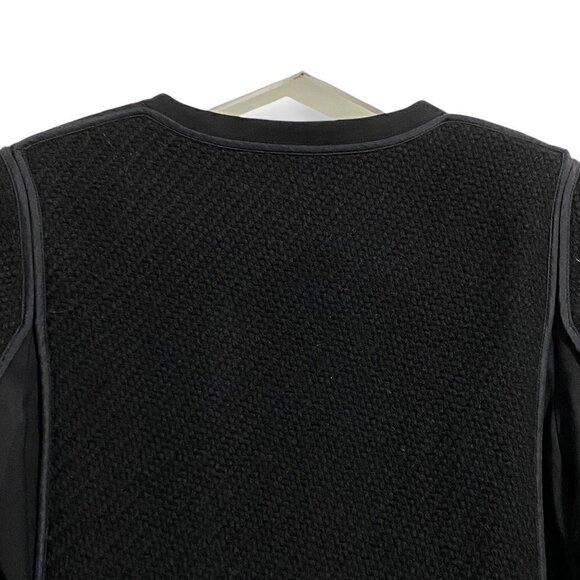 Vince Black Wool and Silk Boucle Overlay Jacket - Picture 7 of 14